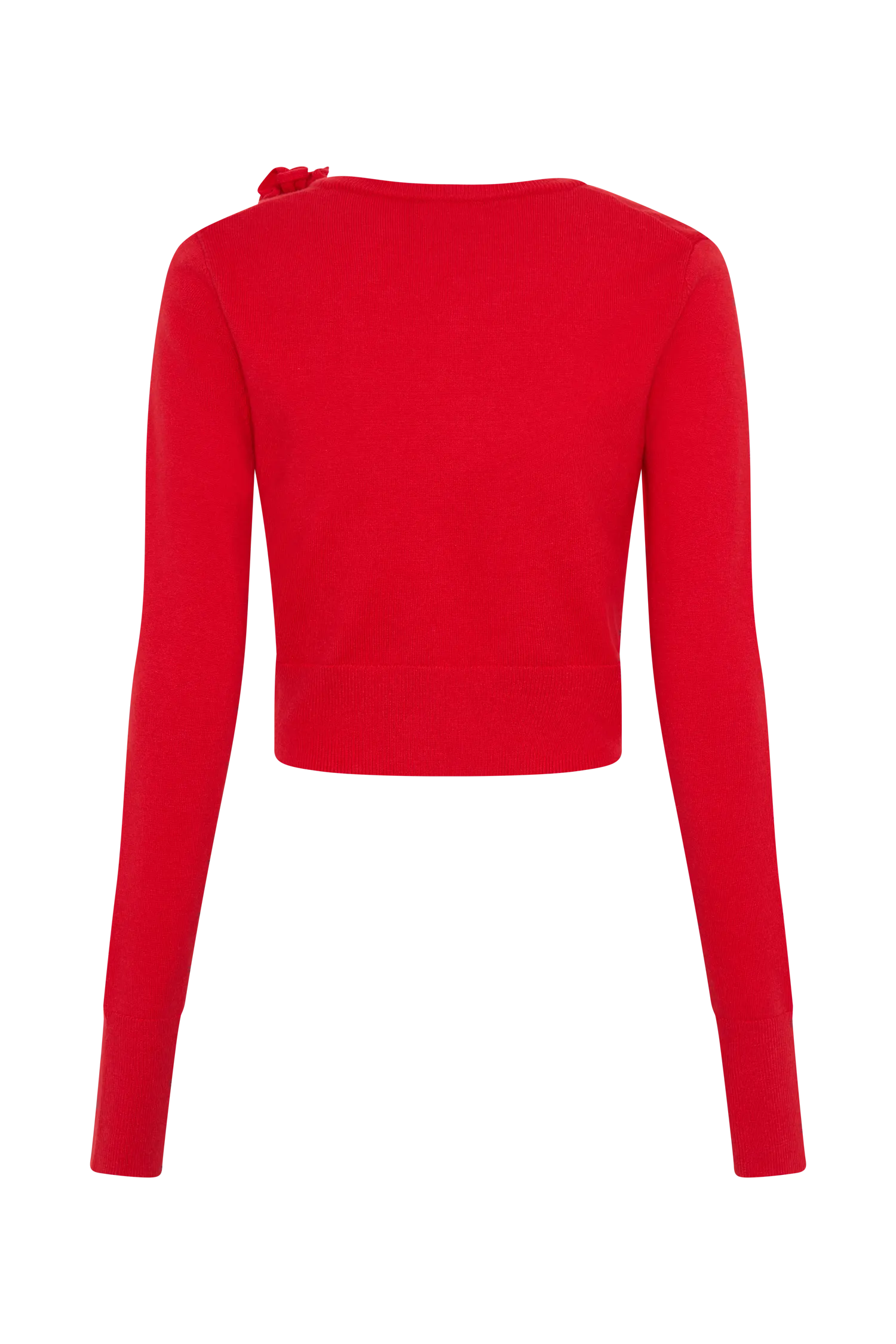 Gianna Knit Cardigan With Flowers - Red