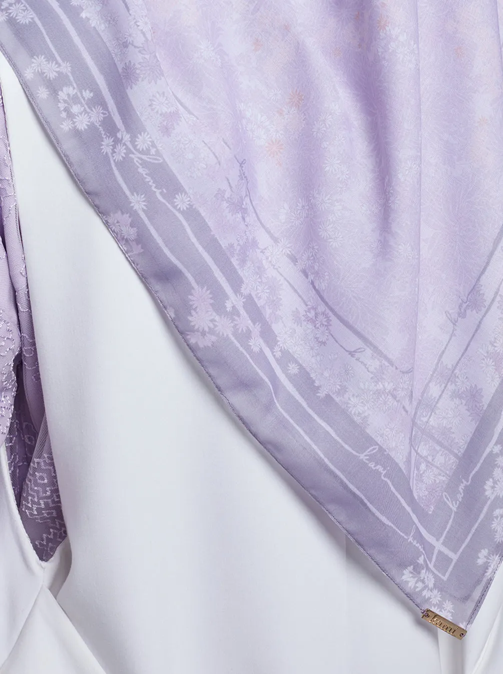 HARUNA LEAVES SIGNATURE SCARF LAVENDULA