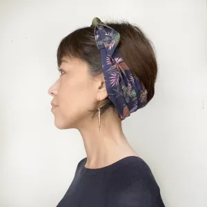 Head scarf Birds Navy