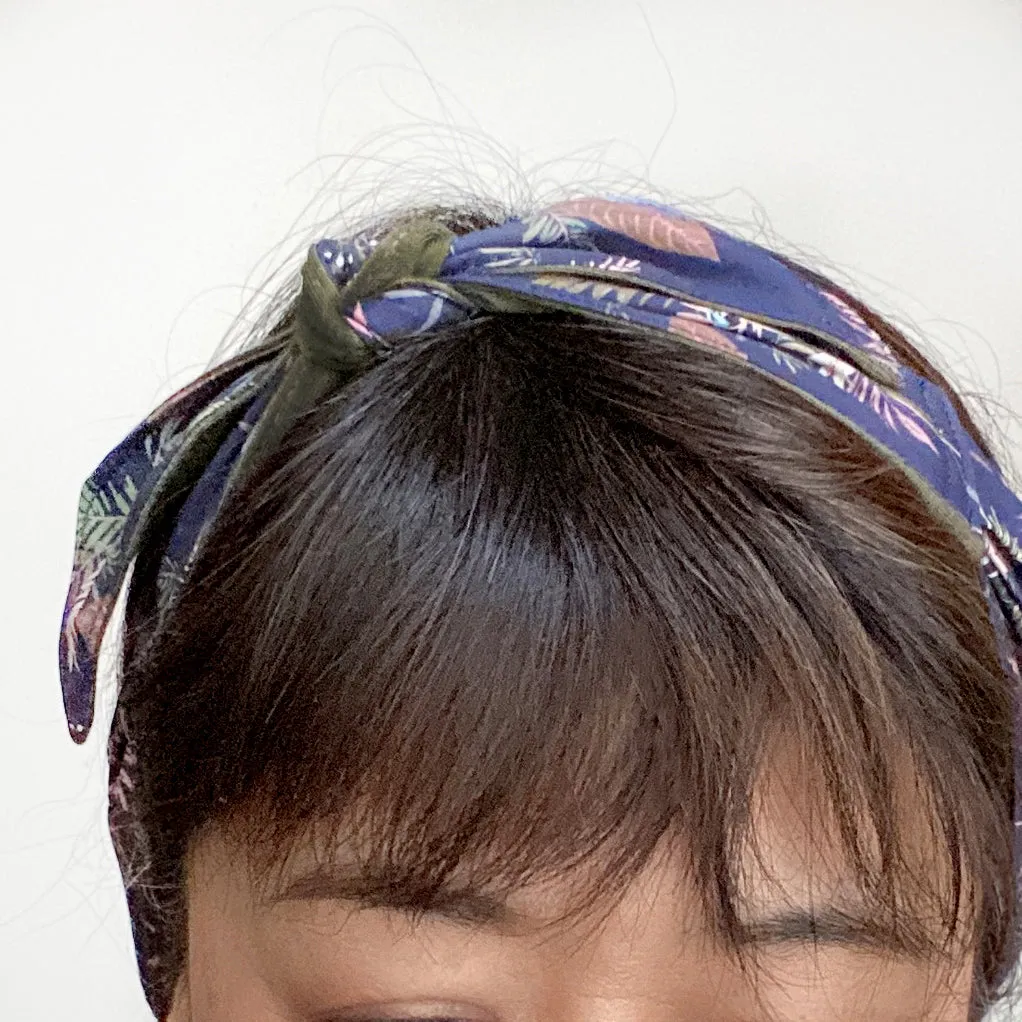 Head scarf Birds Navy