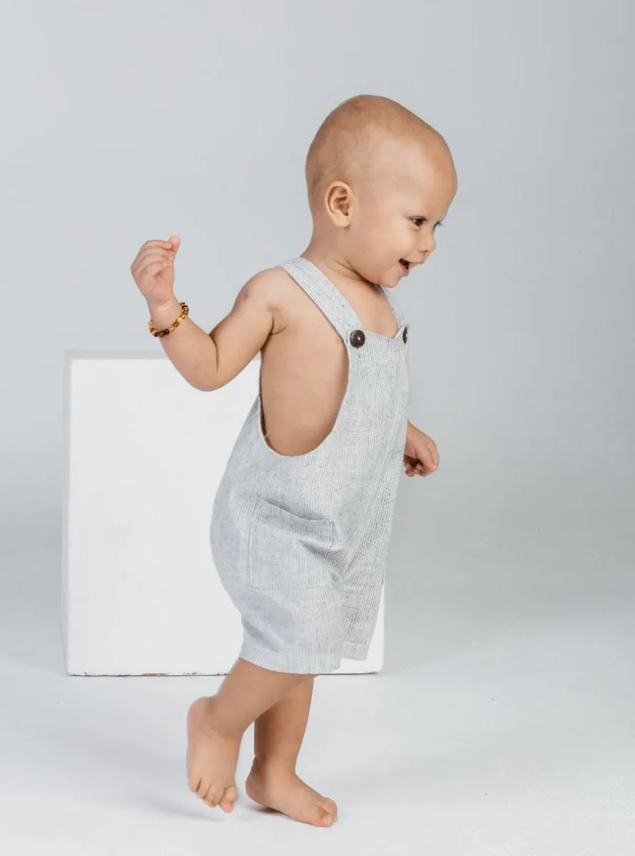 Hemp romper for babies & toddlers in Gray