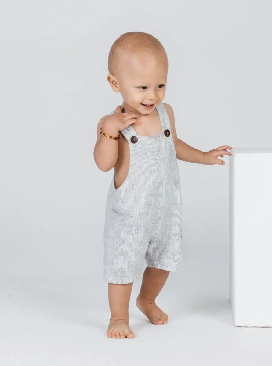 Hemp romper for babies & toddlers in Gray