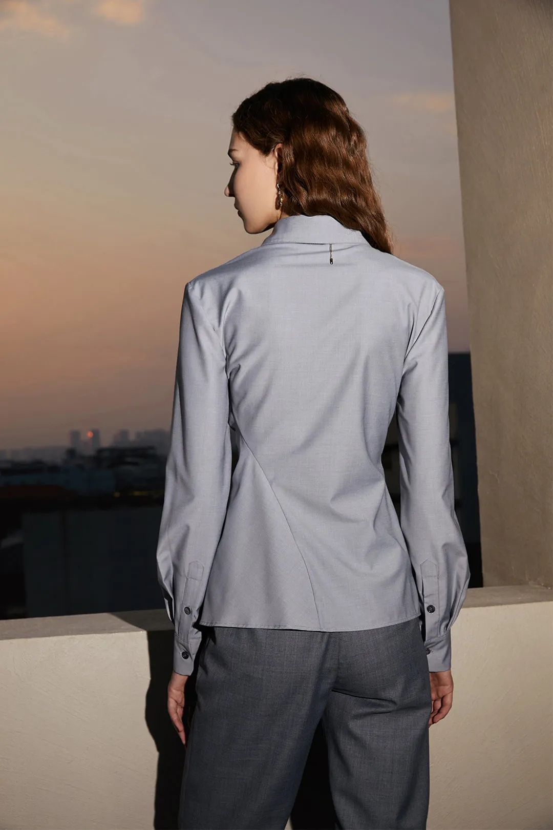 High-rise straight-leg pants | Dark gray straight-leg pants | Commuter straight-leg pants
