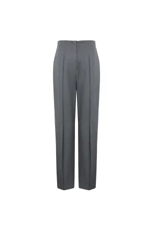 High-rise straight-leg pants | Dark gray straight-leg pants | Commuter straight-leg pants