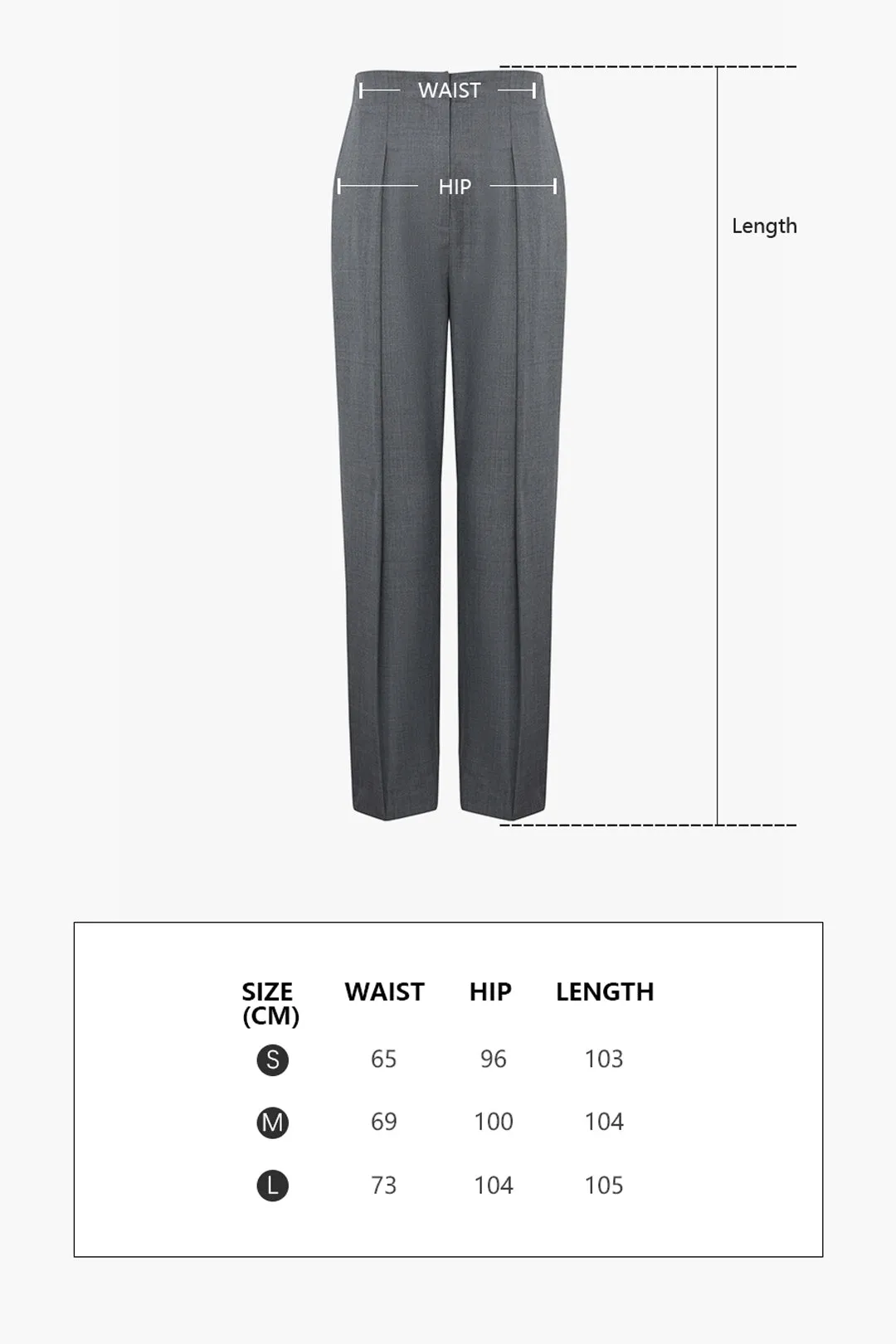 High-rise straight-leg pants | Dark gray straight-leg pants | Commuter straight-leg pants
