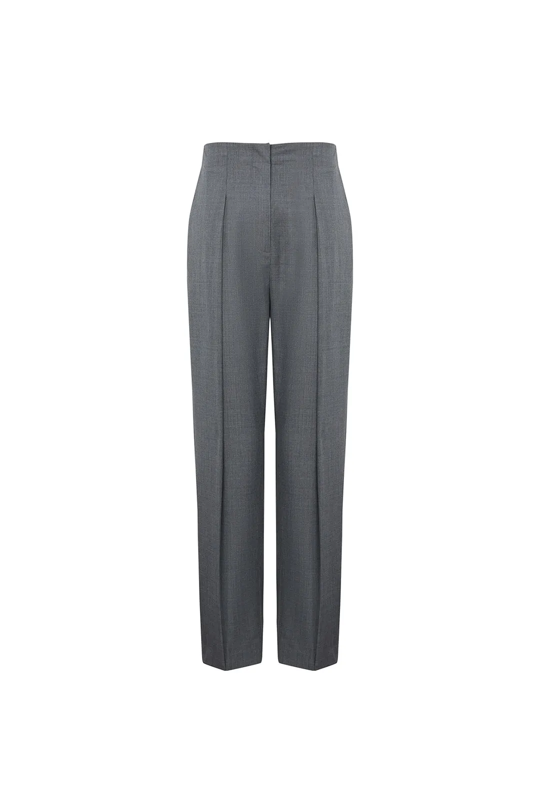 High-rise straight-leg pants | Dark gray straight-leg pants | Commuter straight-leg pants