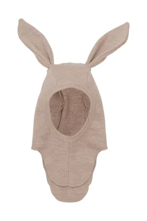 Huttelihut - Balaclava Ears Wool Rib - Mahogany Rose