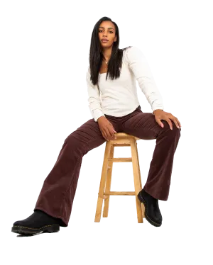 Jayde Cord Flare Trousers in French Roast