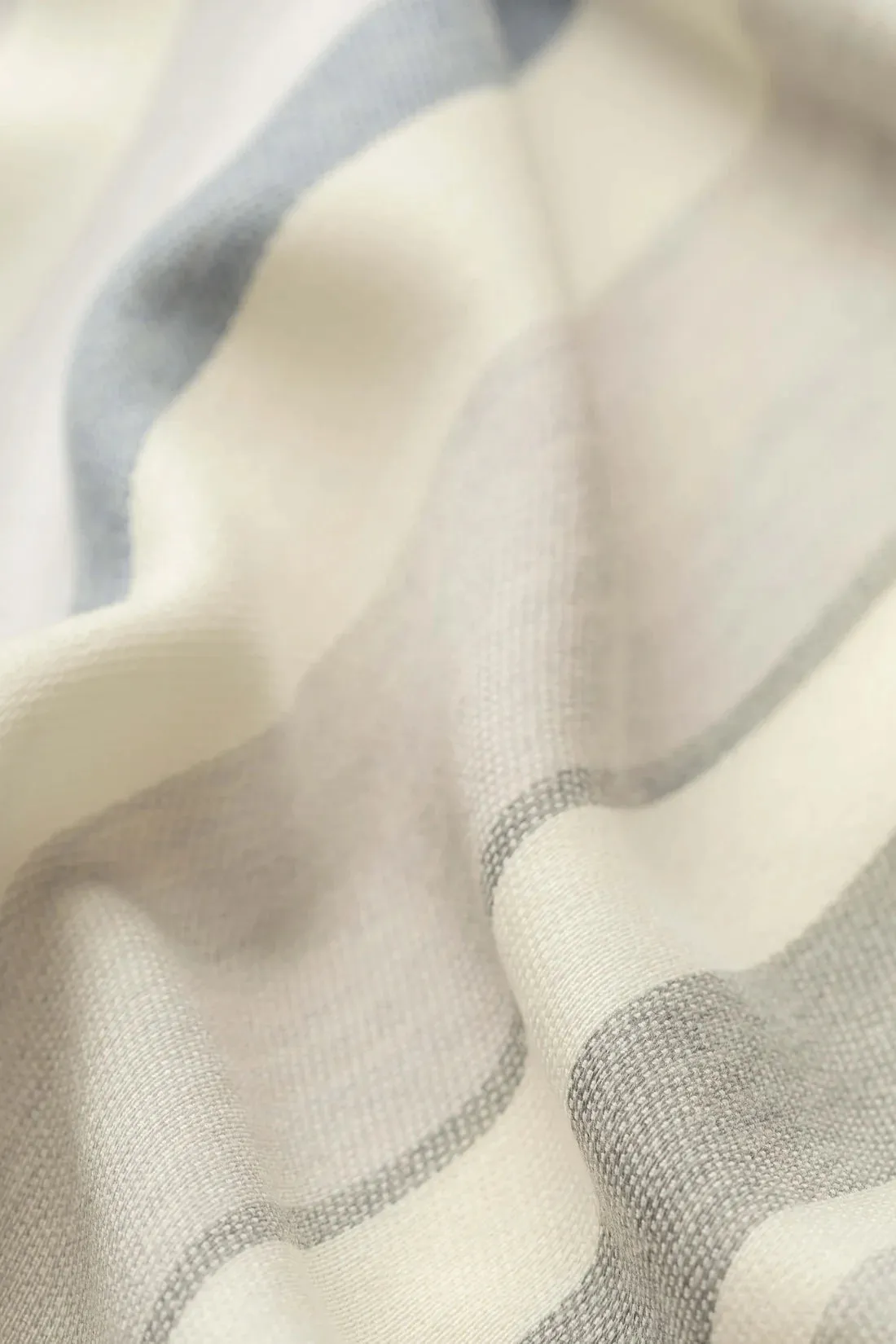 Johnstons of Elgin - Multi Stripe Merino Throw - Grey