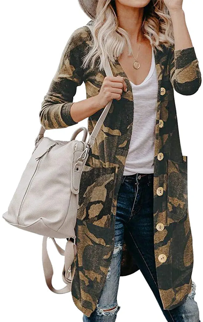 Lacozy Women's Open Front Long Knit Cardigan Draped Snap Buffalo Plaid Shirt Kimono Cardigan Sweater