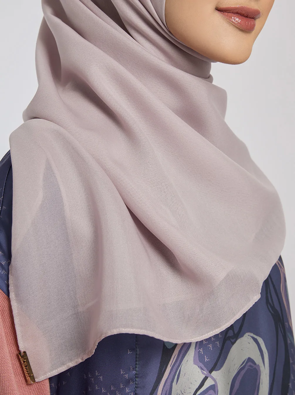 LIGHT VOILE SCARF PLAIN PALE MAUVE