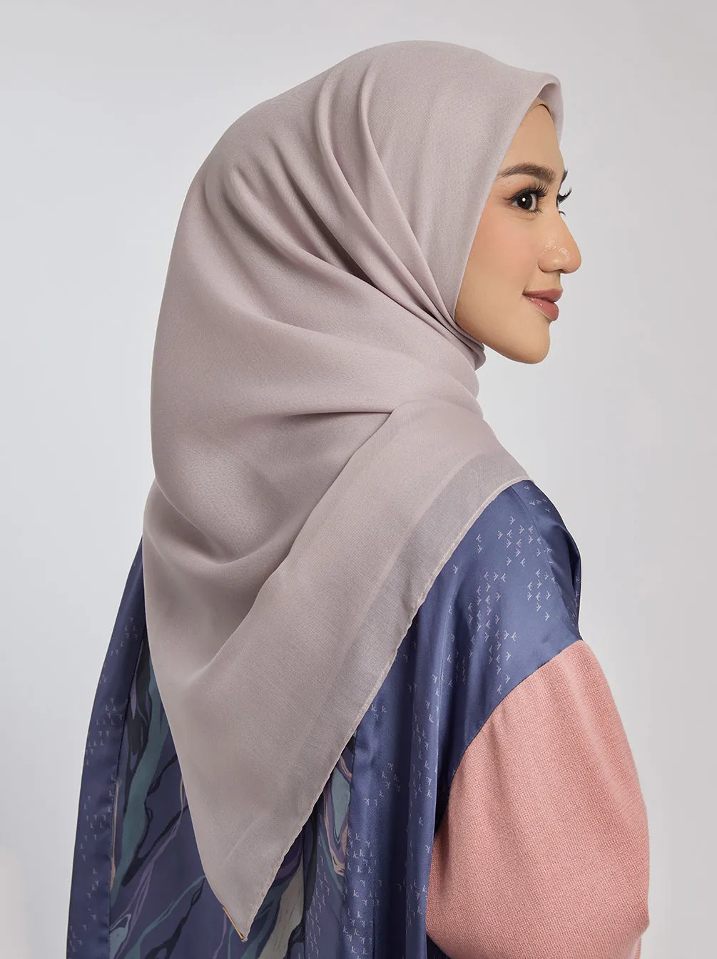 LIGHT VOILE SCARF PLAIN PALE MAUVE