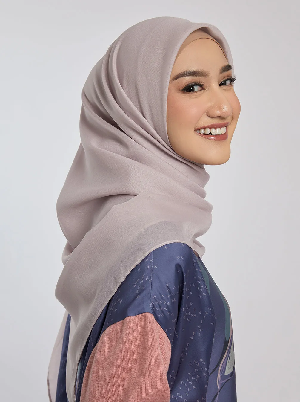LIGHT VOILE SCARF PLAIN PALE MAUVE