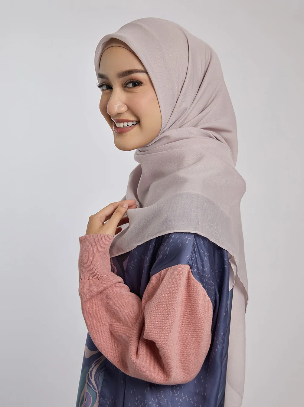 LIGHT VOILE SCARF PLAIN PALE MAUVE
