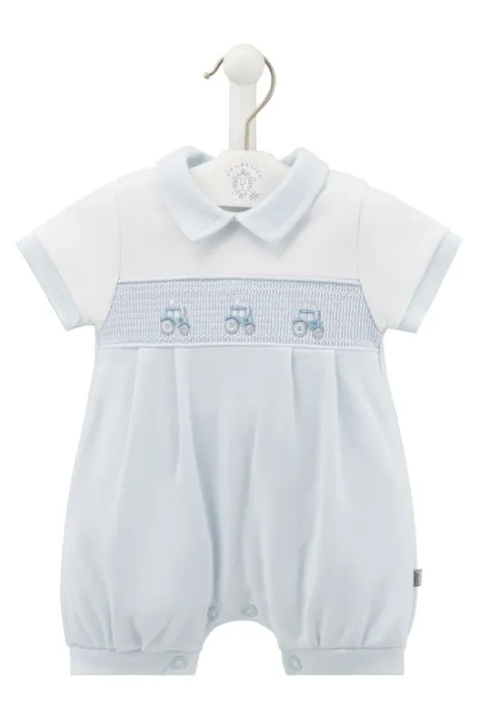 Little Tractor Smocked Romper