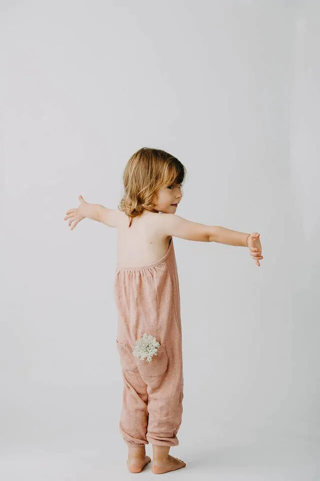 L'ovedbaby Pointelle Tie Halter Romper - Mauve