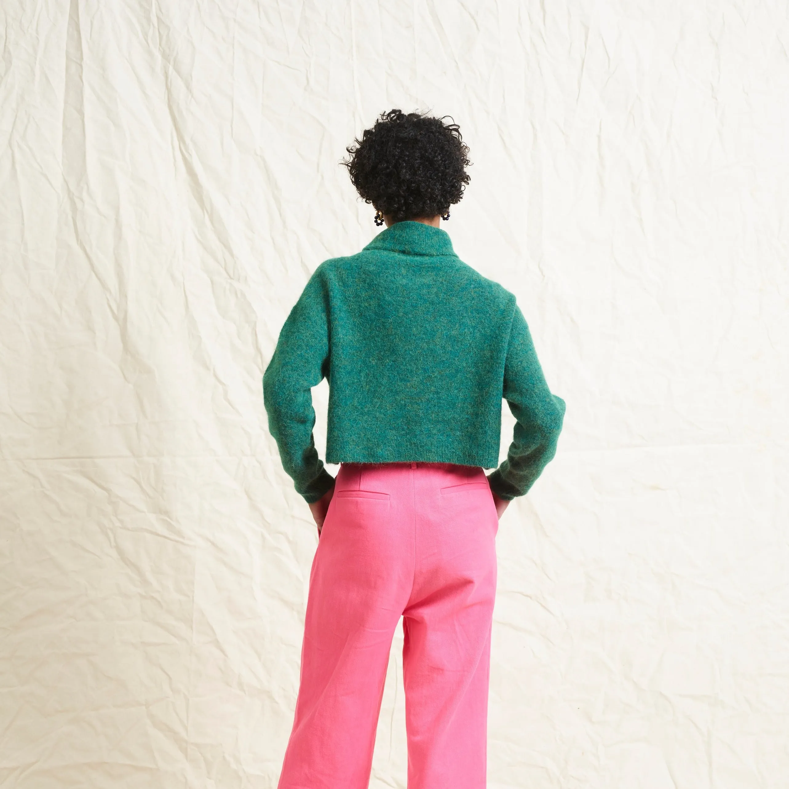 Lowie Fern Alpaca Cropped Roll Neck