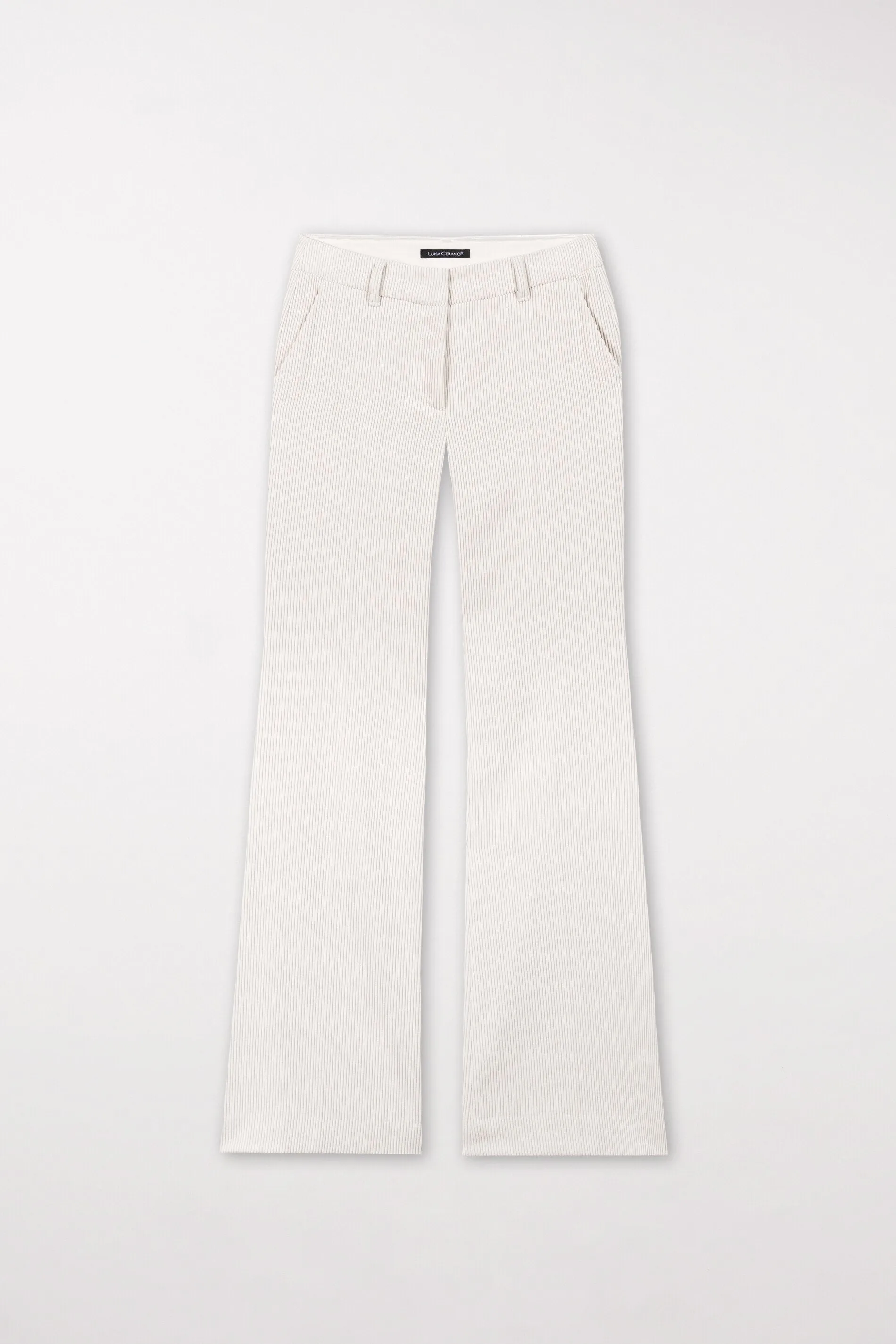 LUISA CERANO Cream Corduroy Trousers