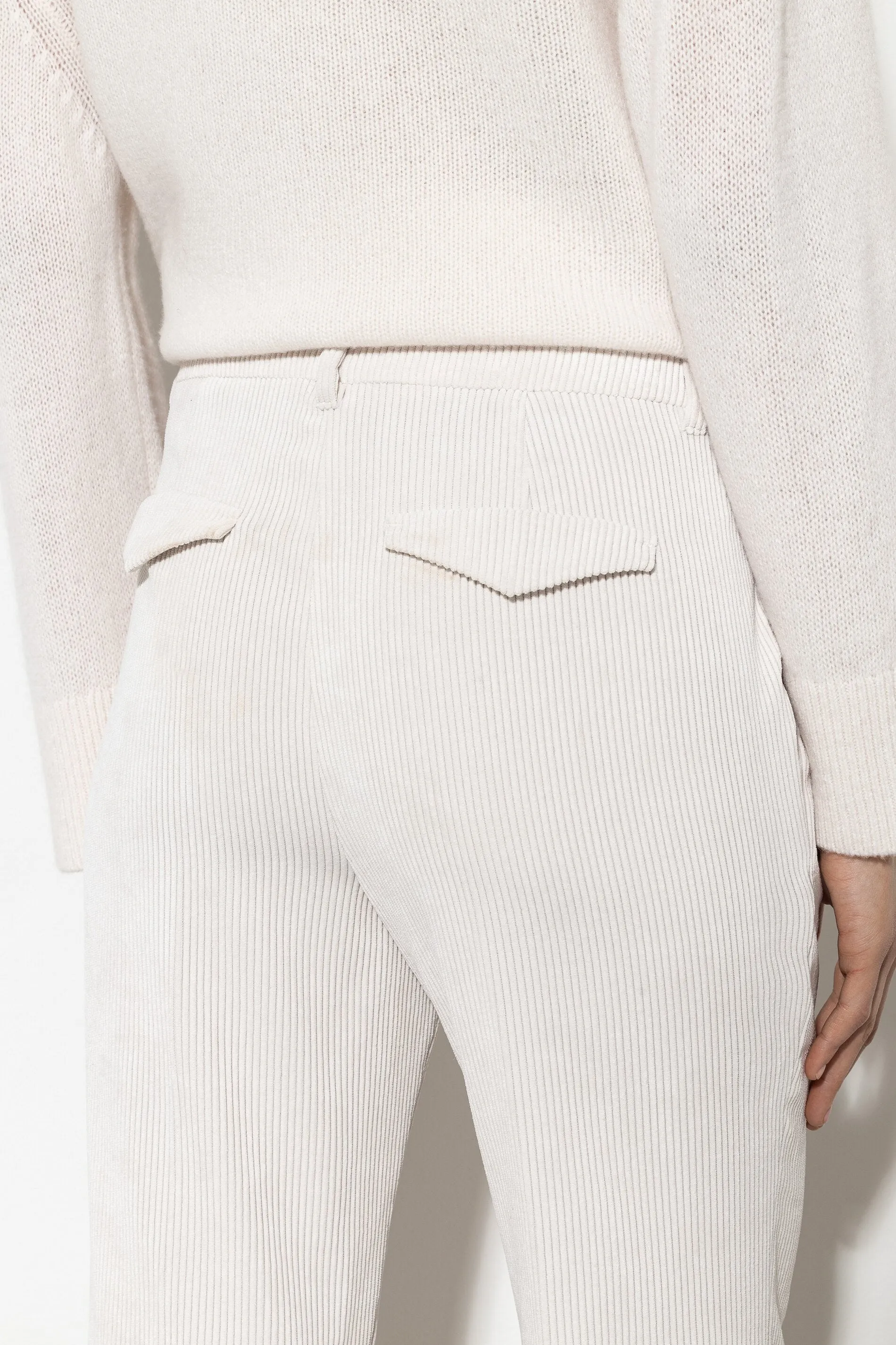 LUISA CERANO Cream Corduroy Trousers