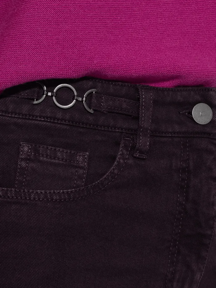 Luisa Cerano Women's Authentic Twill Denim Jeans In Burgundy 608620 3675 Col 8803