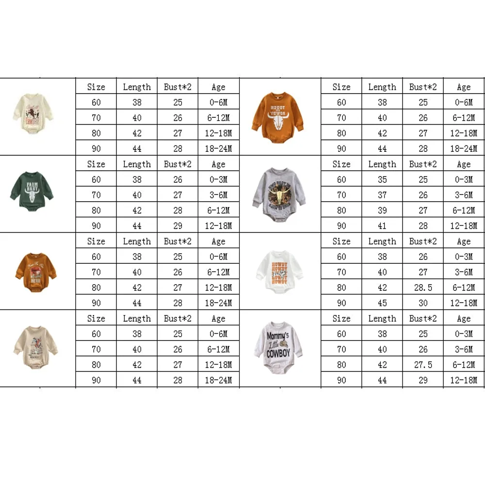 Mamas Little Cowboy Long Sleeve Sweatshirt - Baby Boy Cowboy Sweater Romper