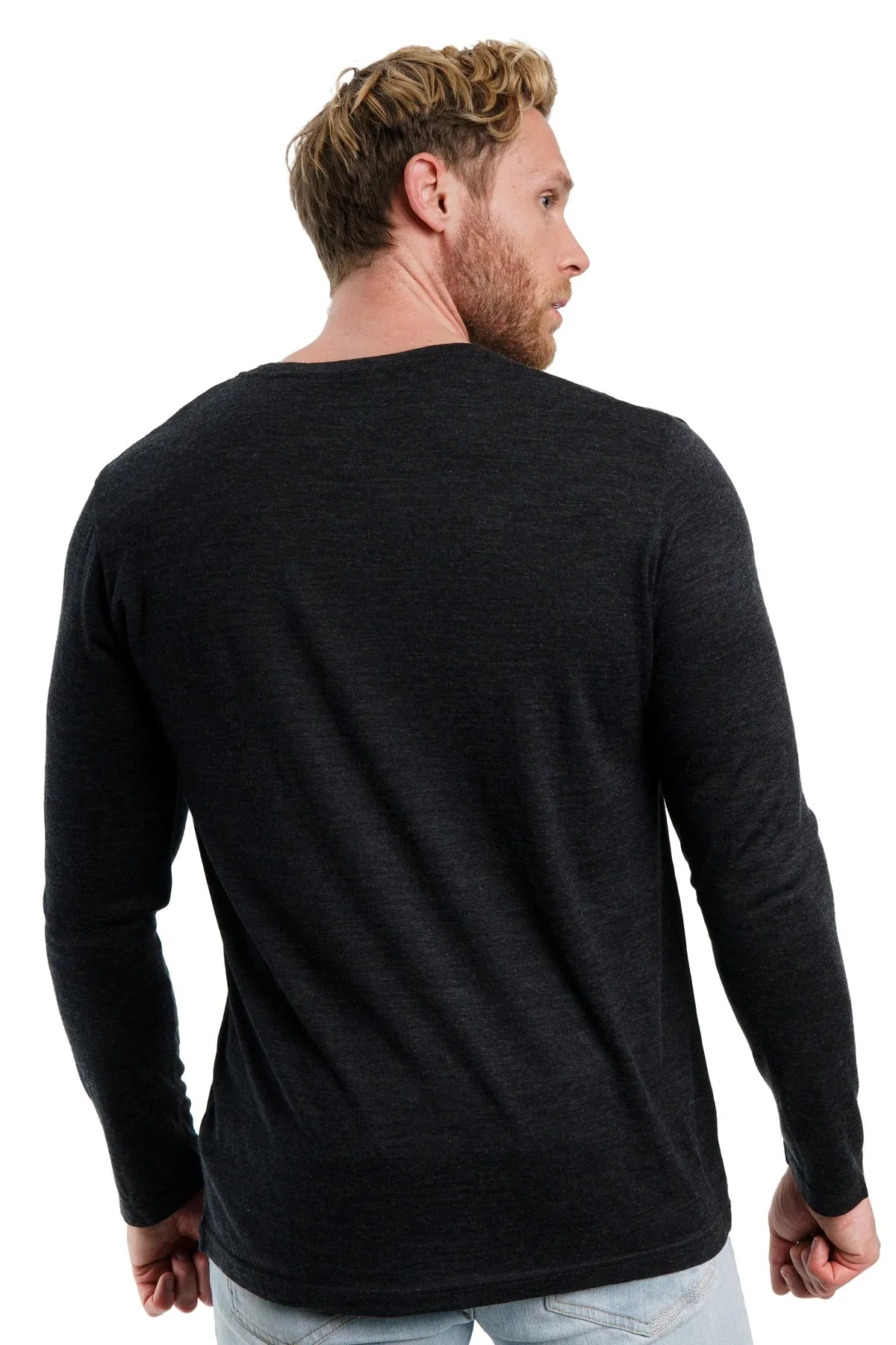 Men's Merino Long Sleeve 165 Heathered Black