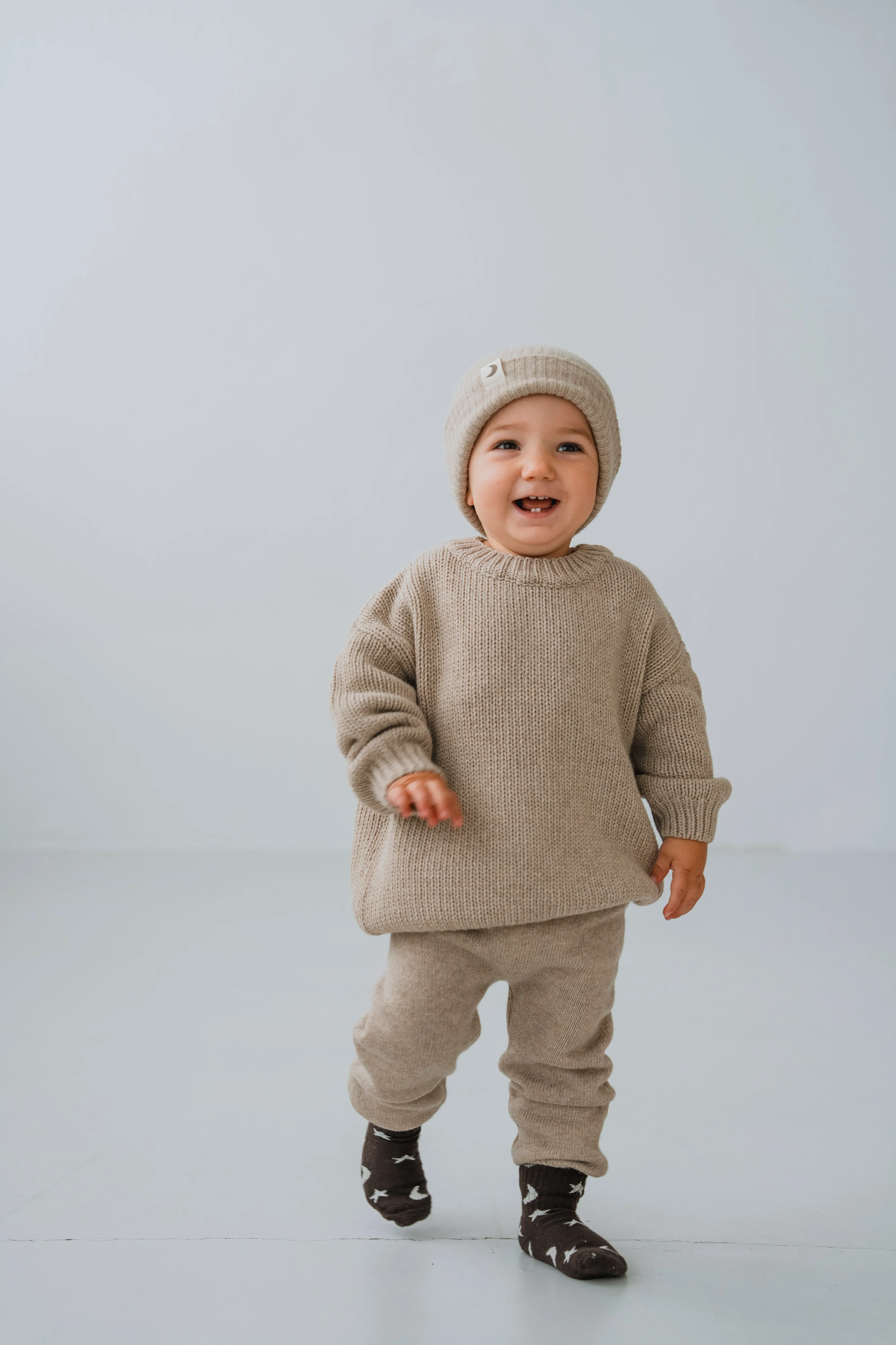 MERINO WOOL KNIT LEGGINGS TRUFFLE (cashmere blend)