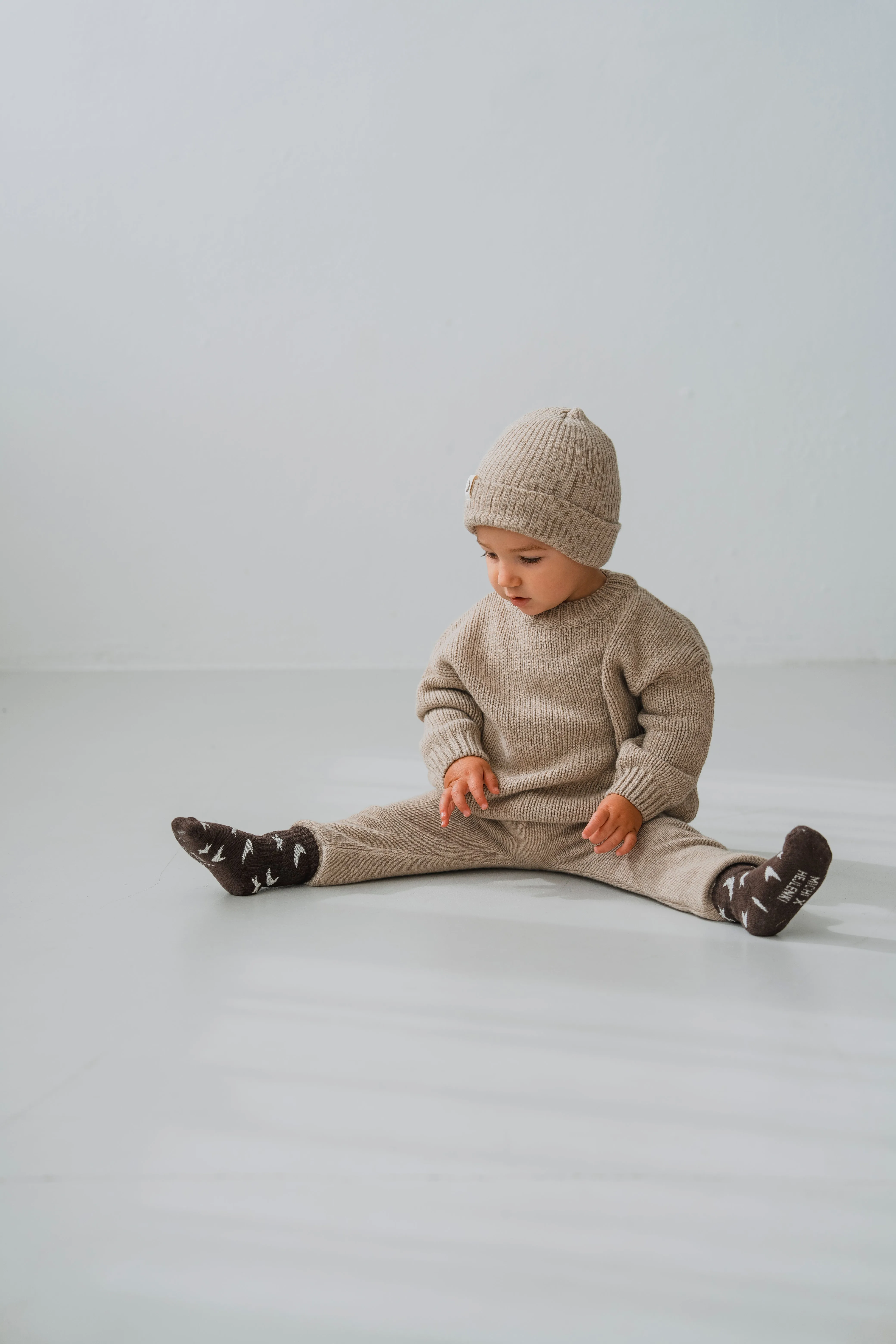 MERINO WOOL KNIT LEGGINGS TRUFFLE (cashmere blend)
