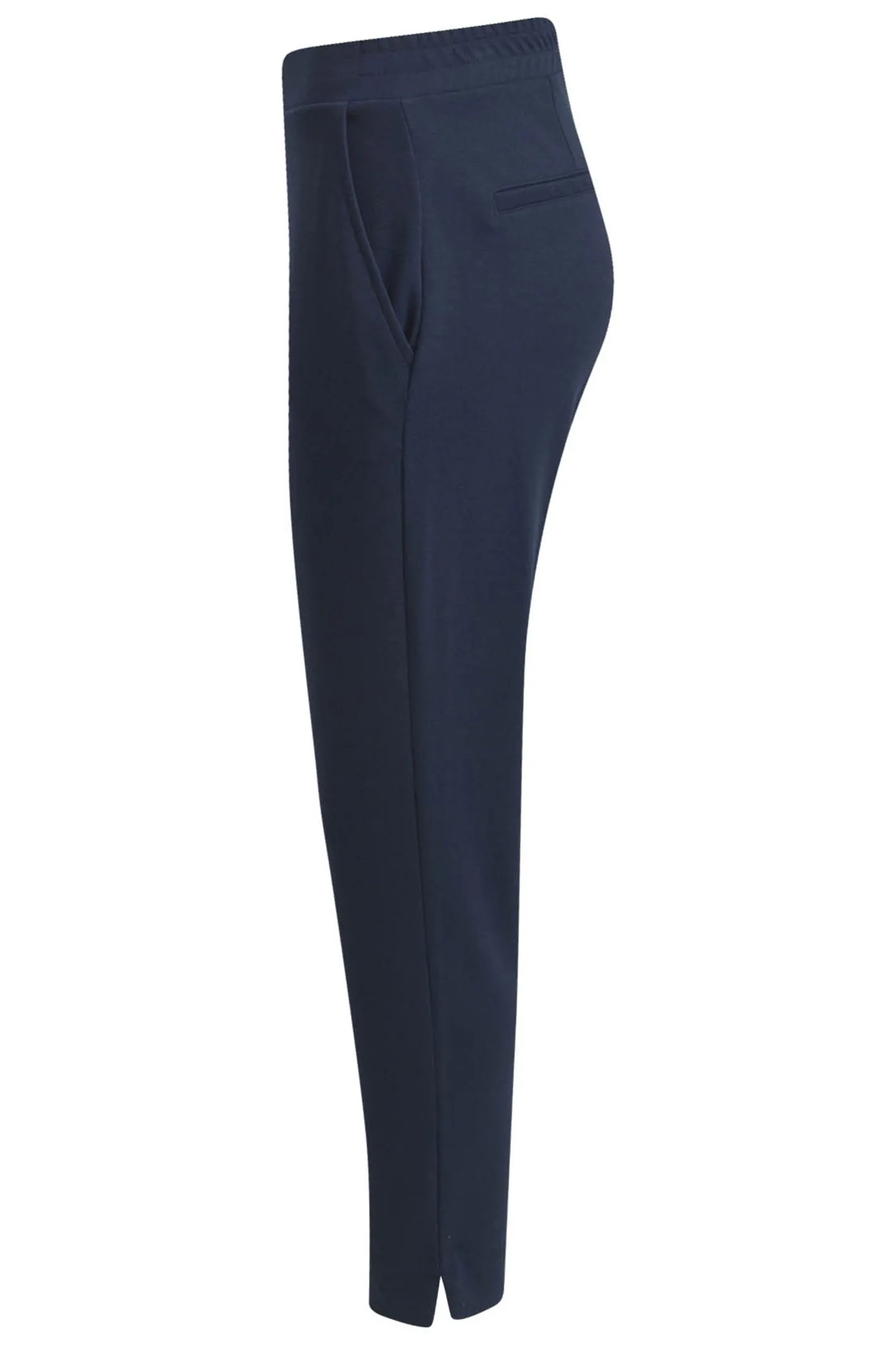 Milano 43-5433-2206 Navy Trousers Elastic Waist Slim Leg