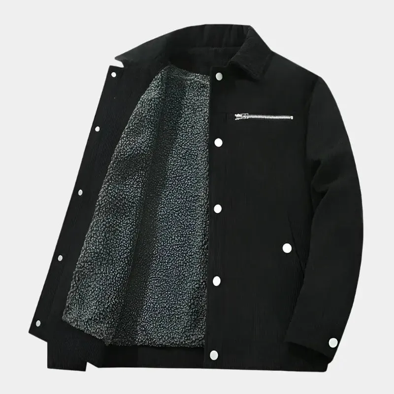 Minimalist Corduroy Sherpa Jacket - Cross & Crown
