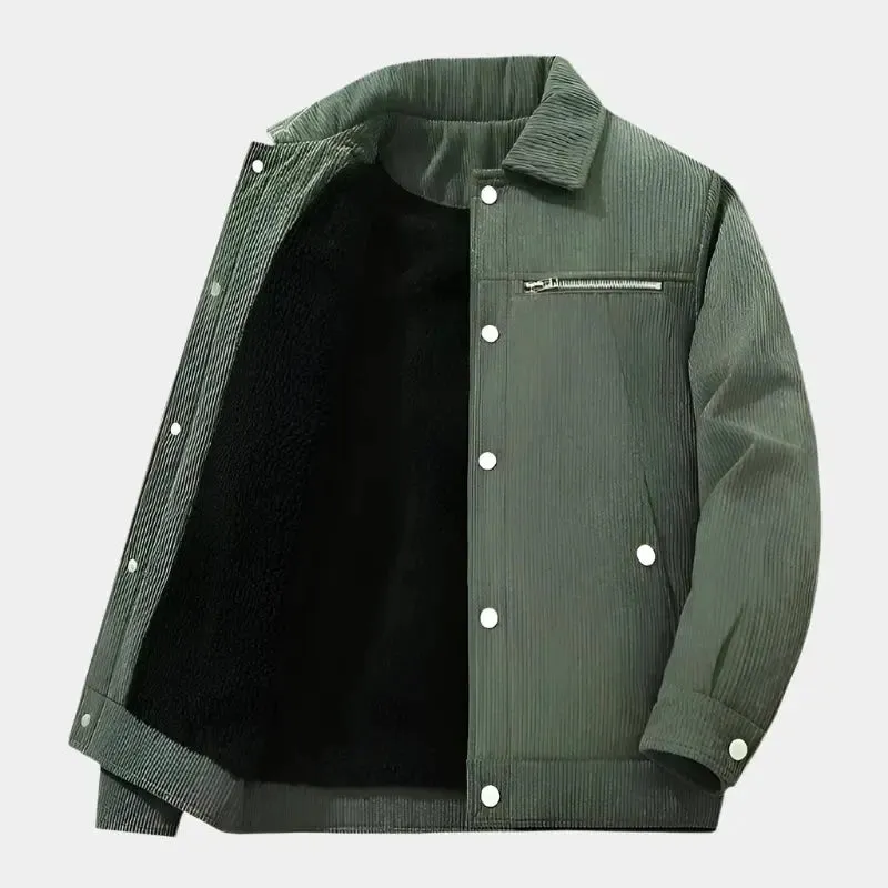 Minimalist Corduroy Sherpa Jacket - Cross & Crown