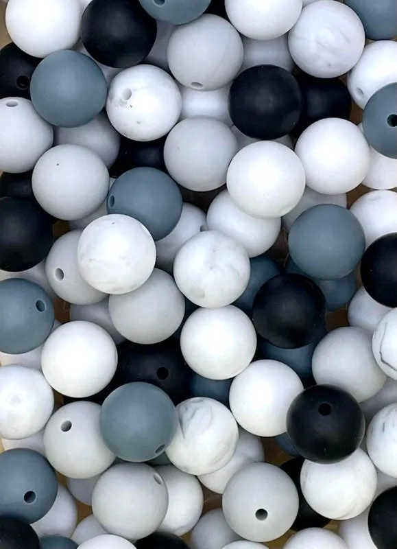 MIX-Monochrome 12mm Round #7