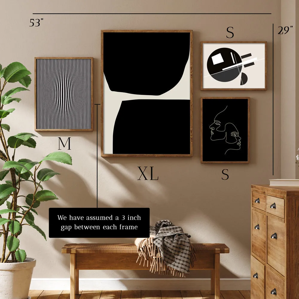 Monochrome Modernity Gallery Wall Set of 4