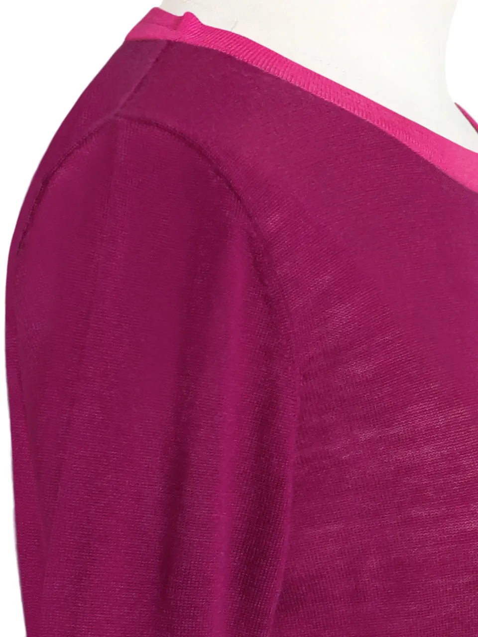 Mulberry Contrast Trim Merino Wool Jumper