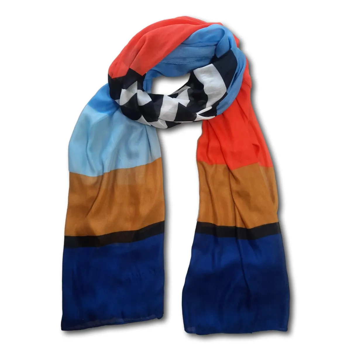 Multi Colour Blocked Scarf