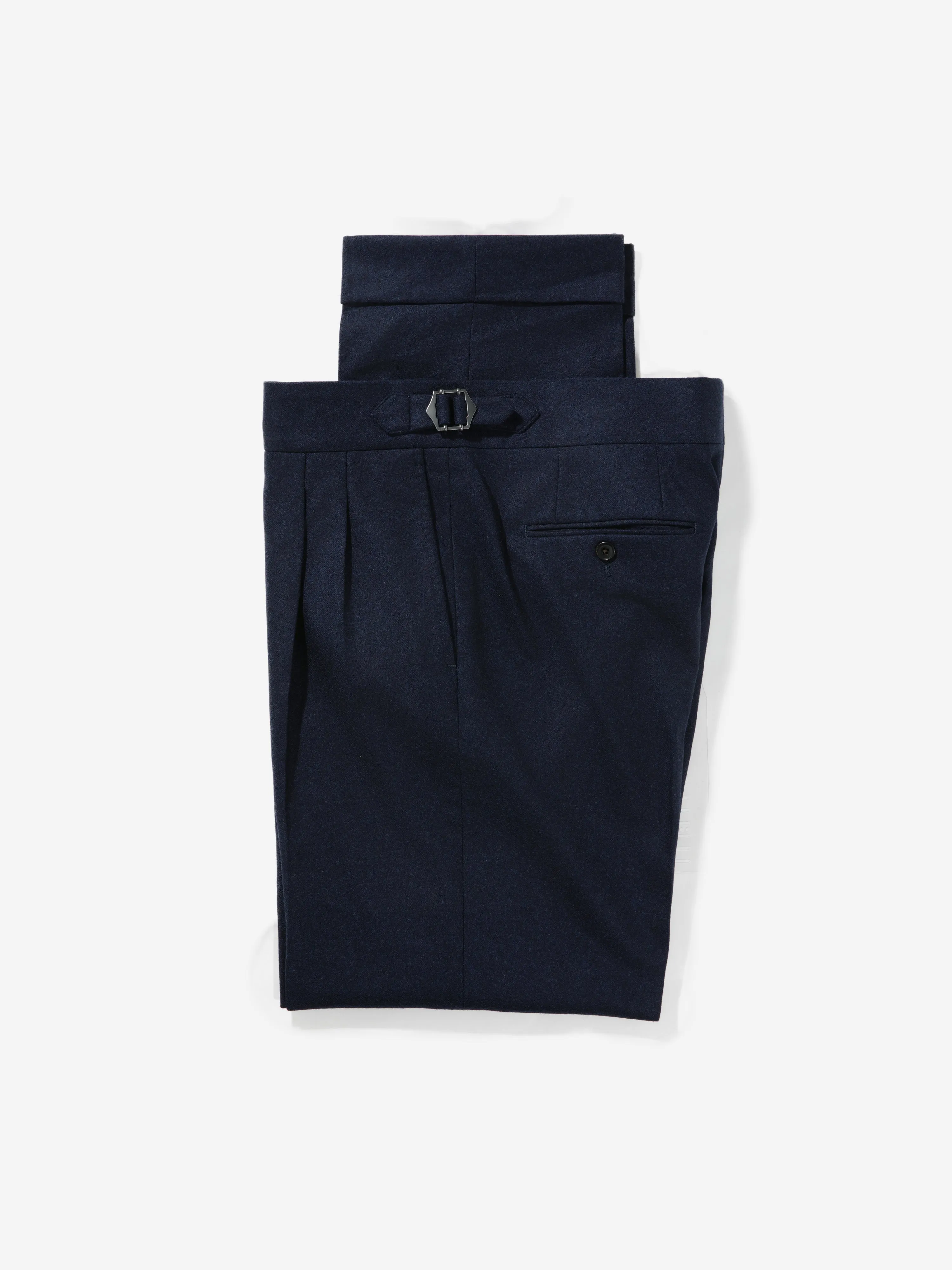 Navy Flannel Wool Gurkha Trousers