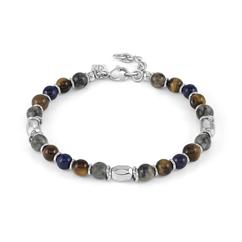 NOMINATION Instinct Style Steel Black & Brown Bead Bracelet