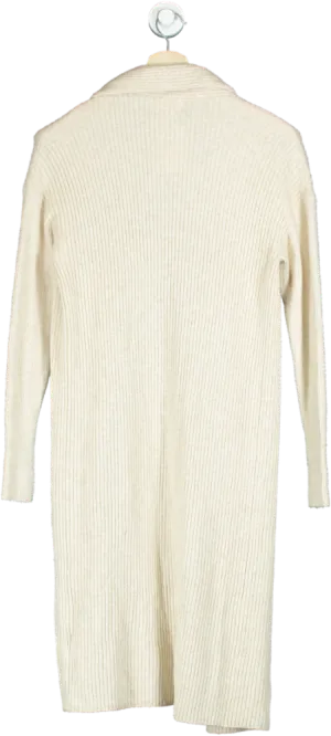 Open Edit Cream Ribbed Open Front Cardigan UK XXS