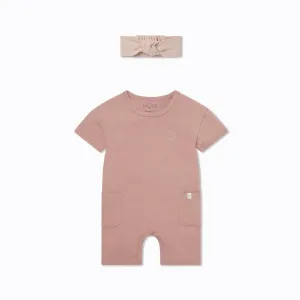 Organic Cotton Oversized Romper & Headband Set