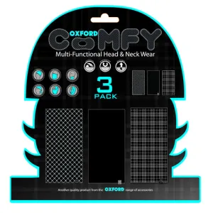 Oxford Comfy Wind Resistant MotorcycleNeck TubeMask Balaclava BlackWhite tartan