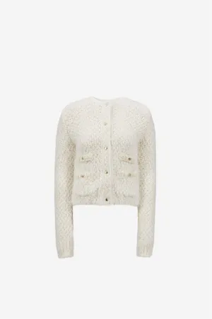 Padded Wool Cardigan Natural