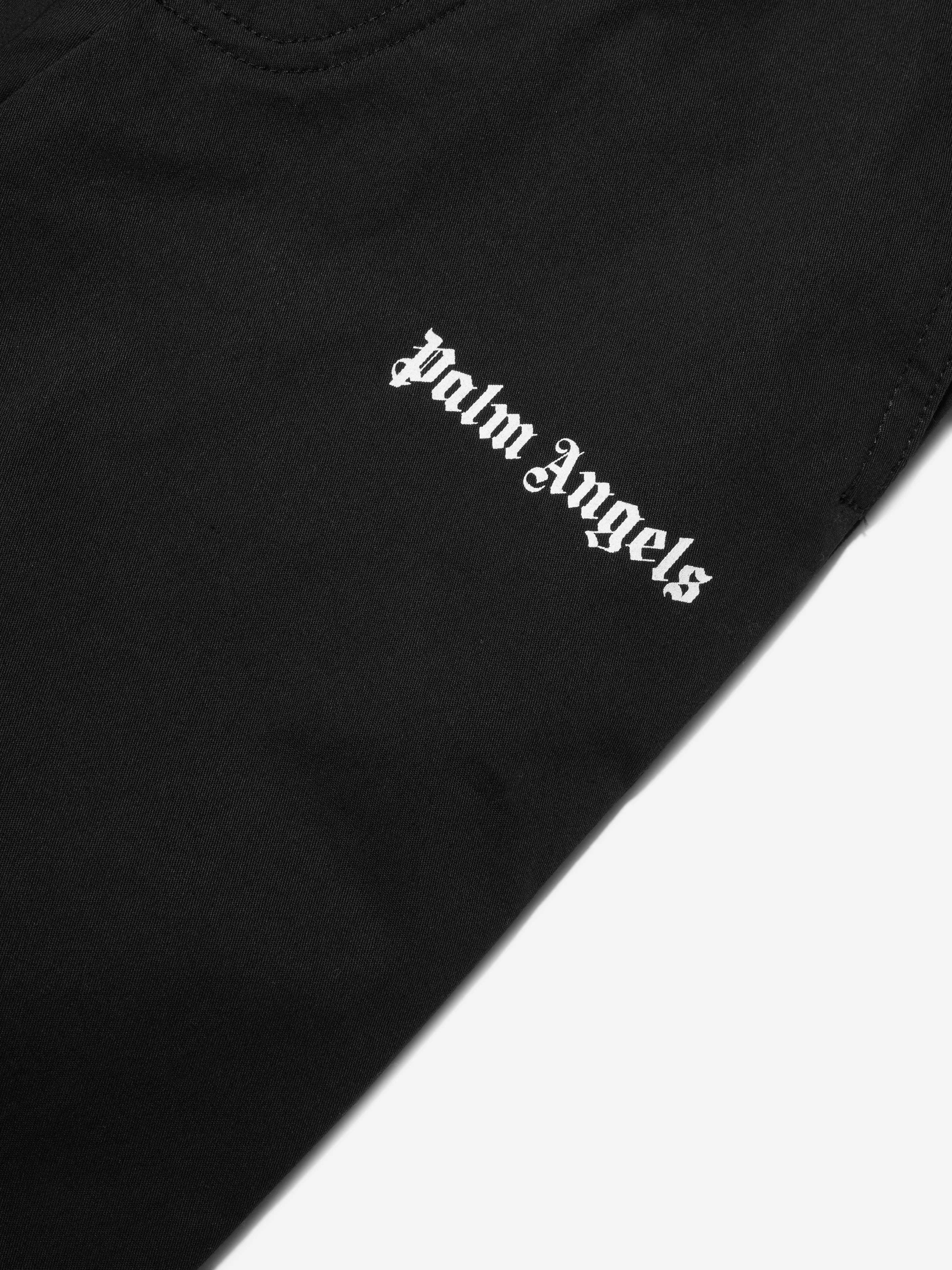 Palm Angels Boys Logo Belt Insert Trousers in Black
