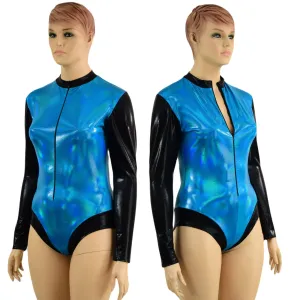 Peacock Stella Romper with Black Mystique Color Blocking
