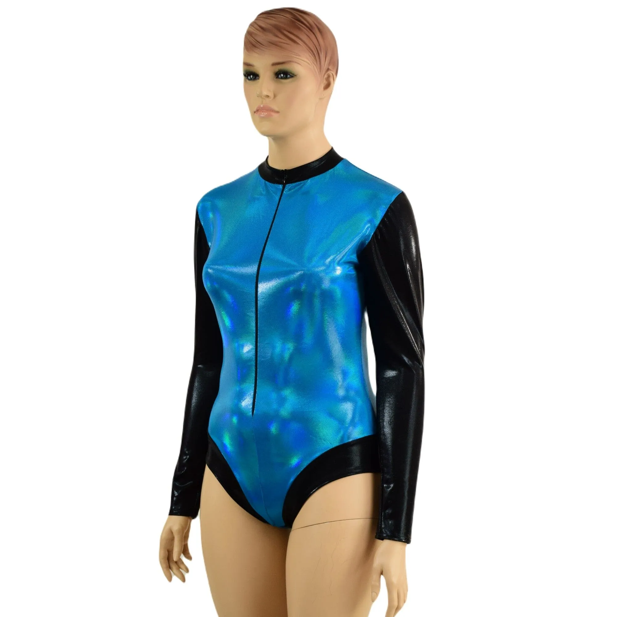 Peacock Stella Romper with Black Mystique Color Blocking
