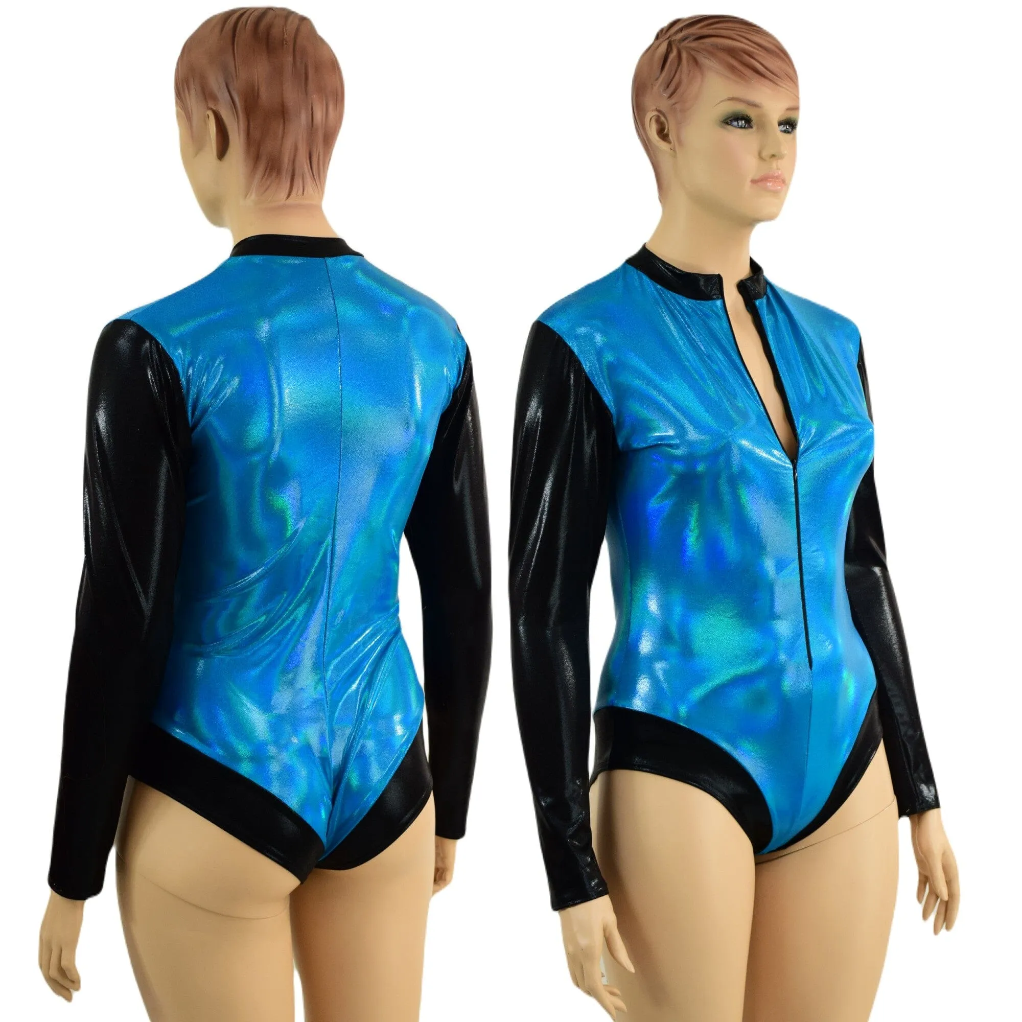 Peacock Stella Romper with Black Mystique Color Blocking