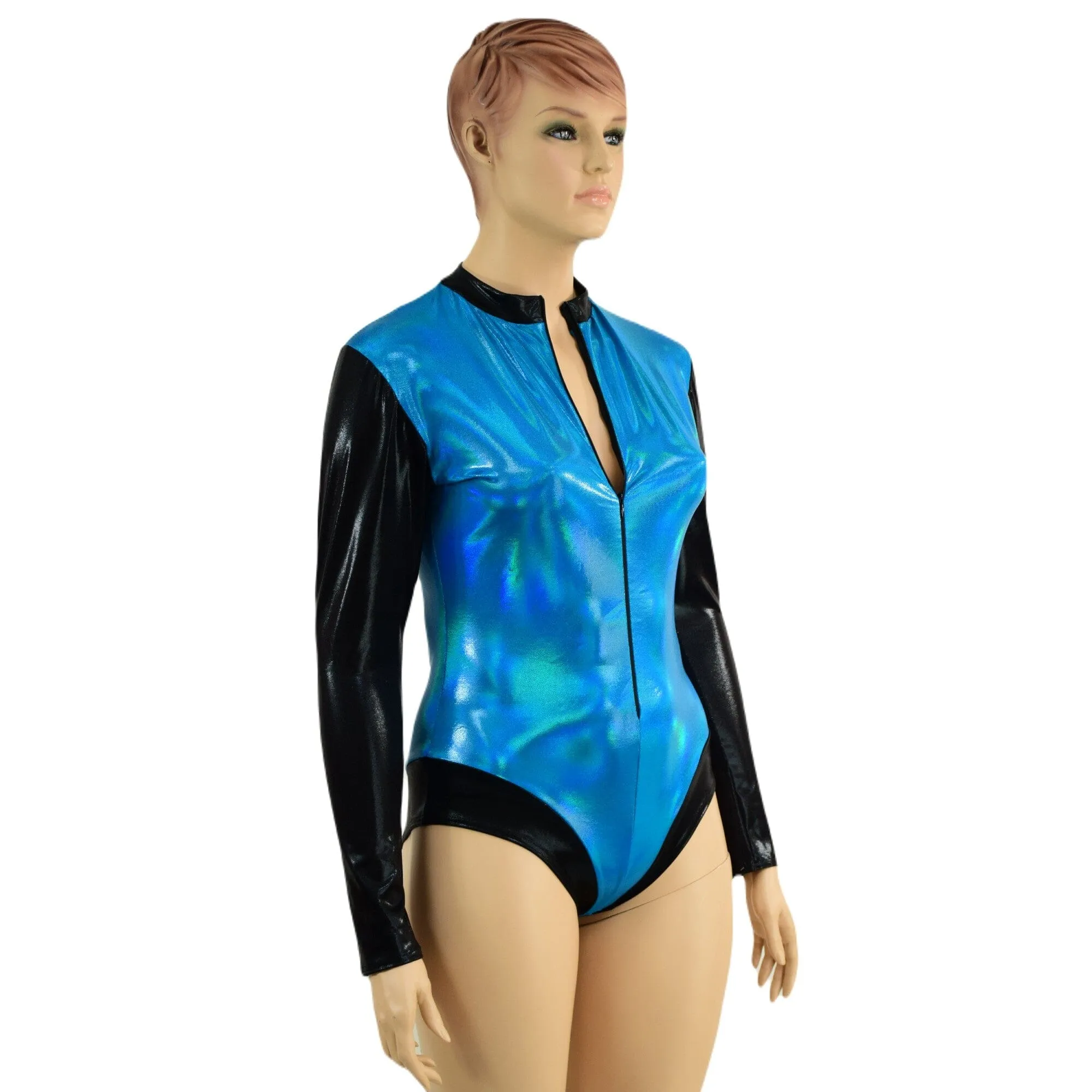 Peacock Stella Romper with Black Mystique Color Blocking