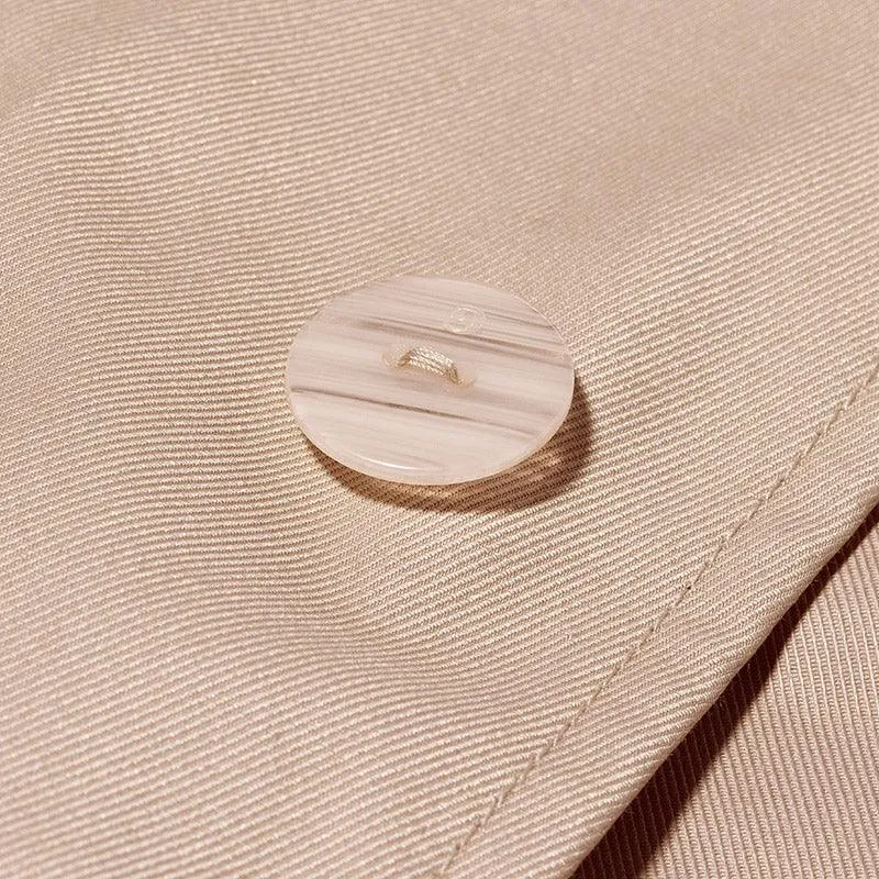 Plain Mid-Length Trench Coat With Belt