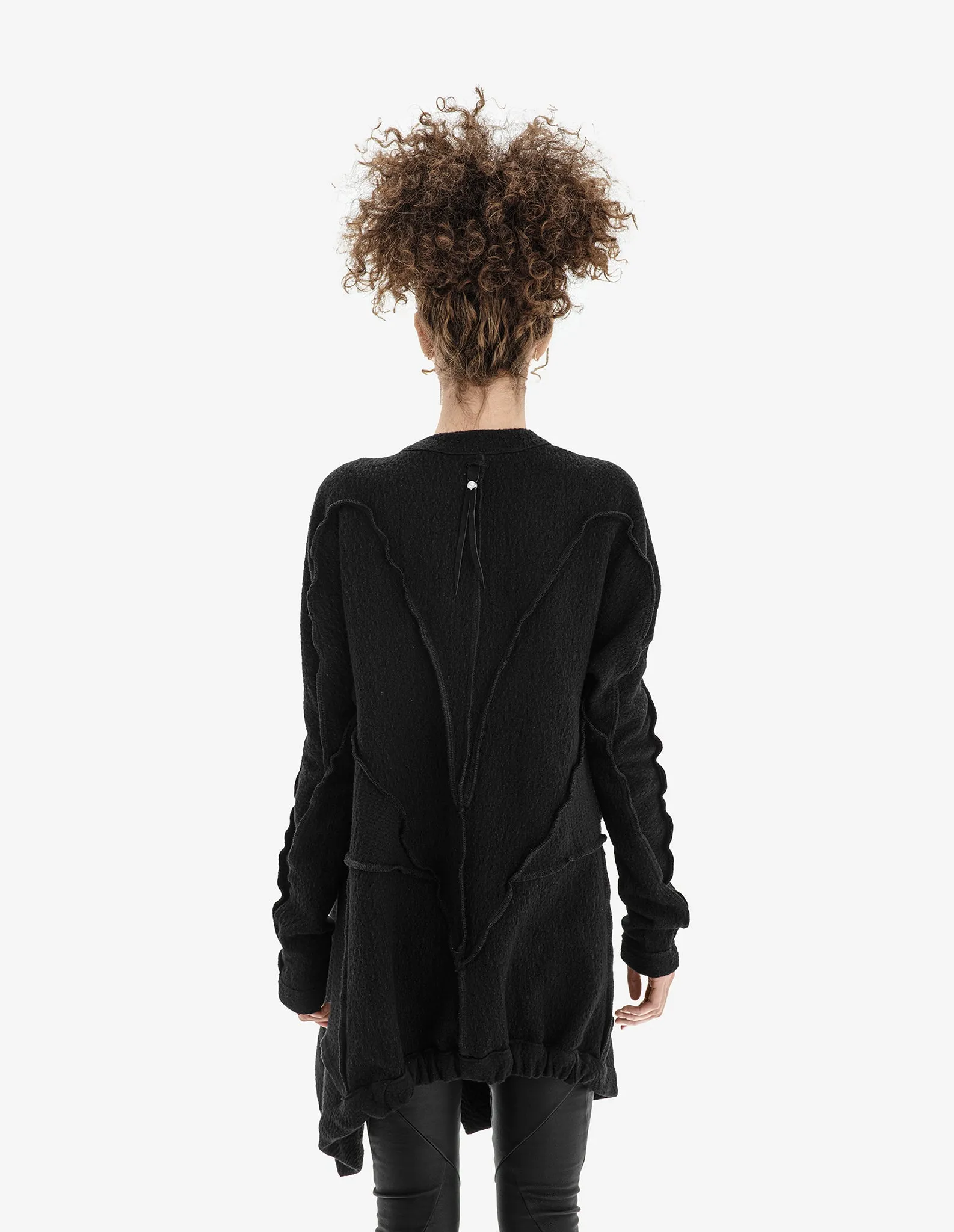 Raglan-Sleeve Asymmetric Cardigan