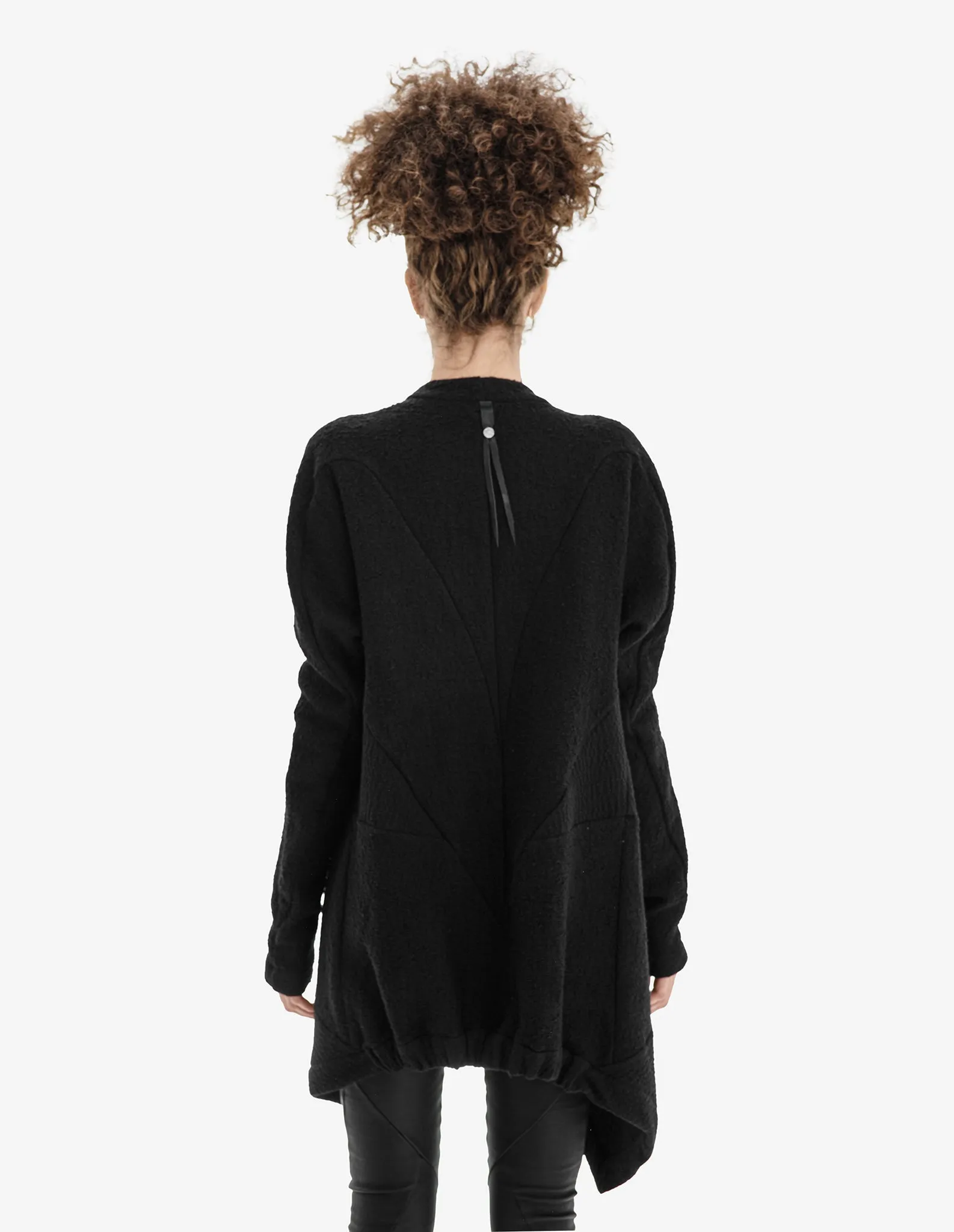 Raglan-Sleeve Asymmetric Cardigan