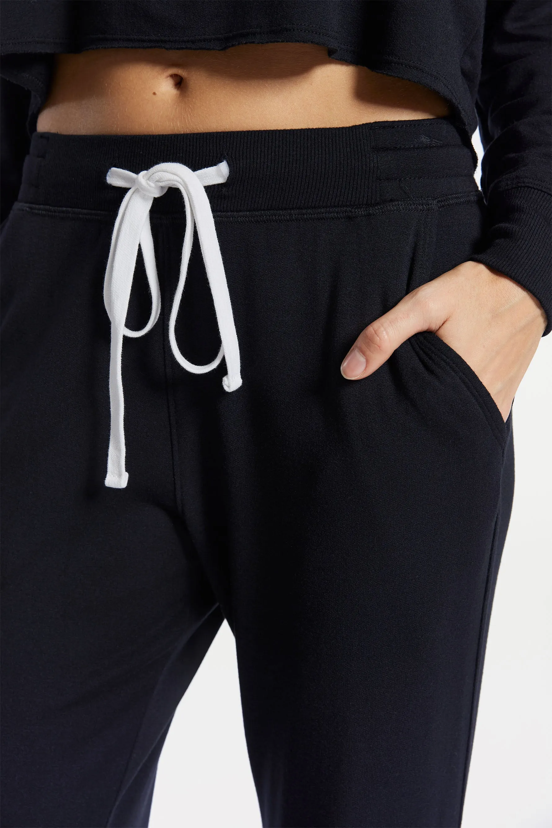 Raven Fleece Full Length Sweatpant - Black